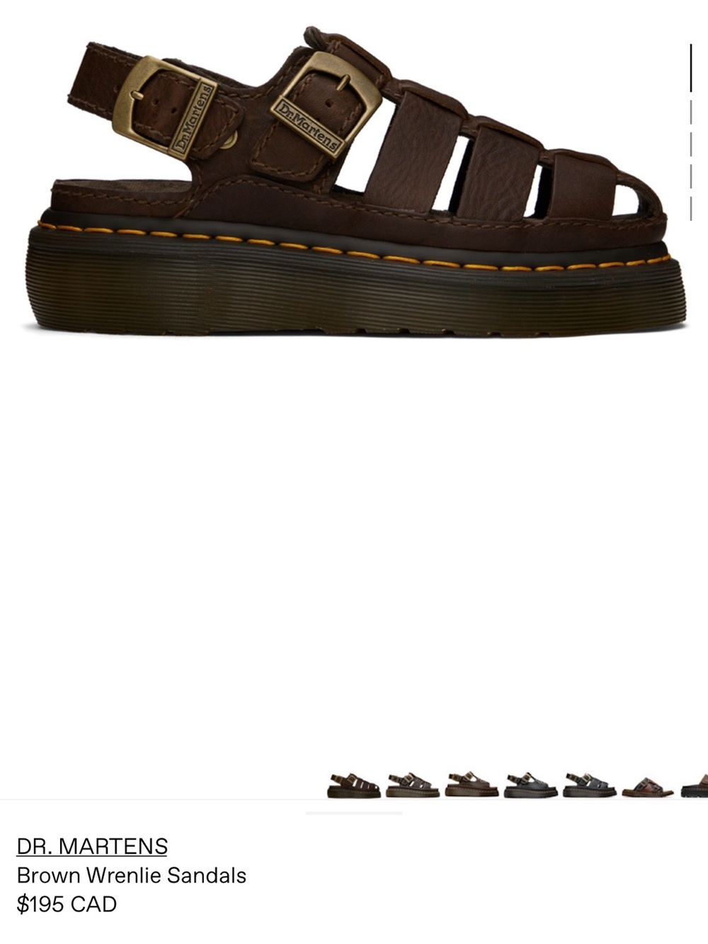 Dr. Martens Wrenlie Brown Leather Fisherman Sandals